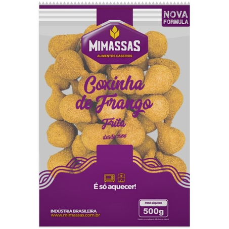 Salgadinho frito so aquecer mimassas cong 500g coxinha frango