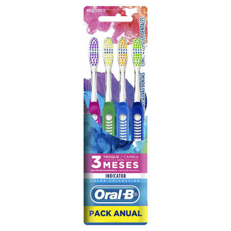 Escova Dental Oral-B Indicator - Collors - Com 4 Escovas