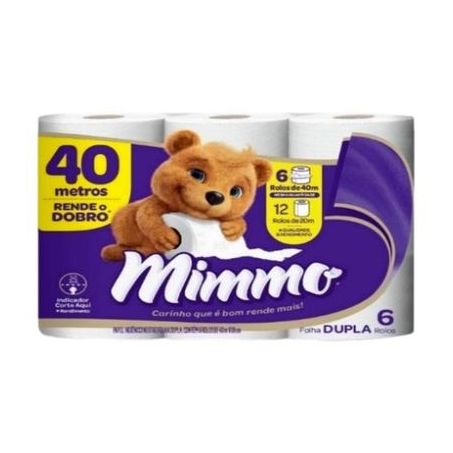 Papel higiênico mimmo folha dupla 40 mt 6 rolos