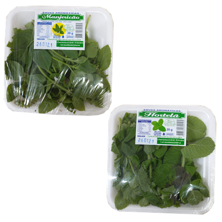 Ervas aromáticas (hortelã ou manjericão) bandeja 20g