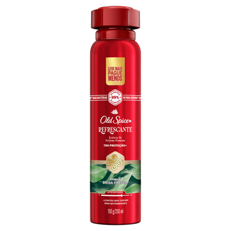 DESODORANTE AEROSSOL OLD SPICE MASCULINO REFRESCANTE BRISA FRESCA LEVE MAIS PAGUE MENOS 250ML