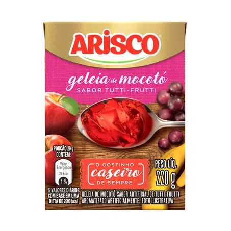 Geléia de Mocotó Arisco Tutti-frutti Embalagem 220G