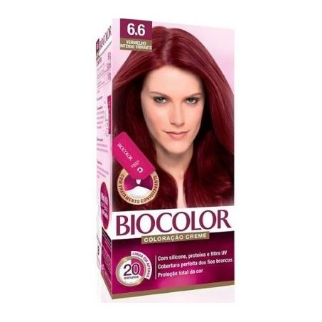 Kit tintura mini biocolor vermelho intenso 6.6