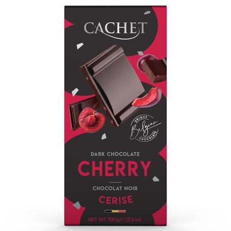 Chocolate Cachet Belga 57% Cacau com Cereja 100g
