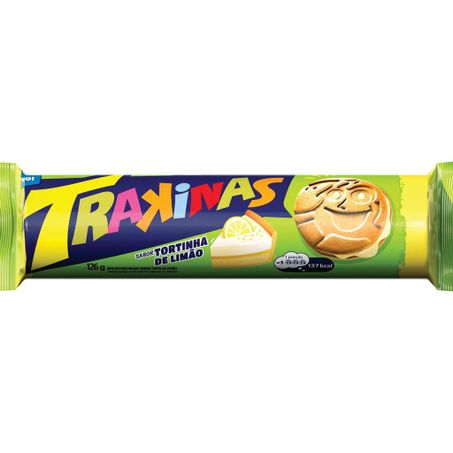 Biscoito recheado trakinas torta de limao 126g