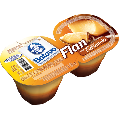 Sobremesa Batavo Flan Baunilha Caramelo Bandeja 200G