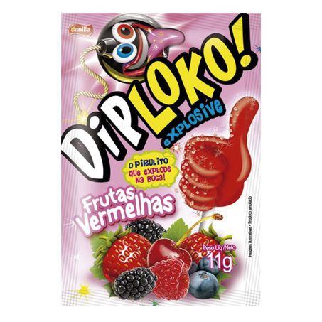 PIRULITO DIPLOKO EXPLOSIVE 11 G FRUTAS VERMELHAS  