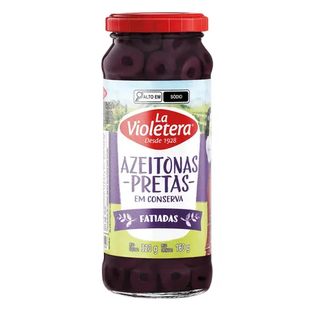 La Violetera Azeitona Preta Fatiada 160G Em Conserva