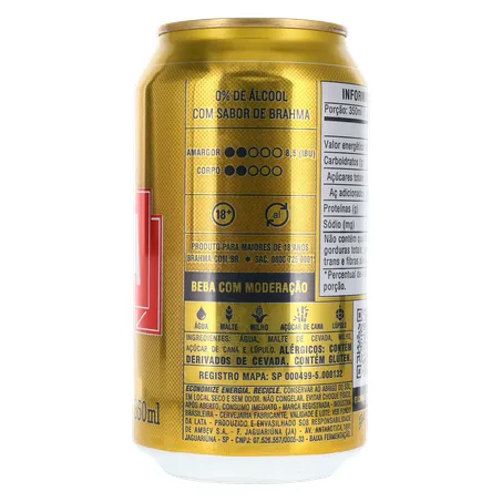 Cerveja Brahma Zero Álcool Lata 350Ml 360-13