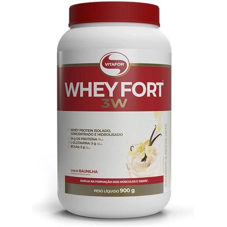 SUPLEMENTO WHEY VITAFOR FORT 3W BAUNILHA 900G