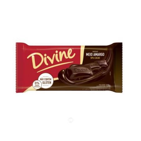 Barra divine chocolate meio amargo 130g