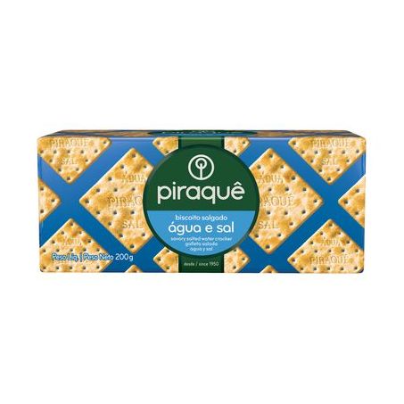 Biscoito Salgado Piraquê Água E Sal Pacote 200G