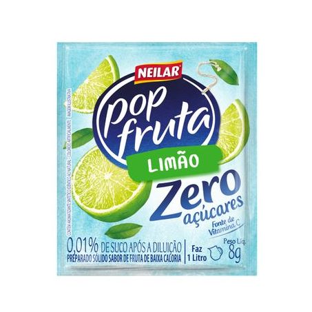 REFRESCO LIMAO POP FRUTA ZERO ACUCARES NEILAR 8G