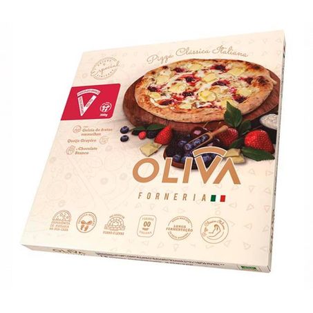 Pizza oliva choc branco/frutas verm 570g