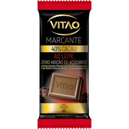 Chocolate vitao ao leite 40 cacau 70g