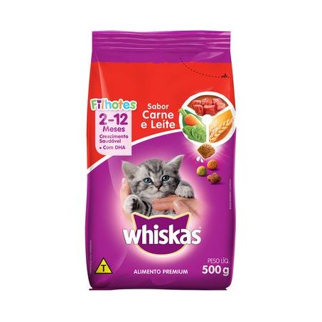 RACAO WHISKAS FILH/CAR/LEG 500G
