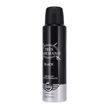 Desodorante black tres marchand aerossol 150ml 360-3