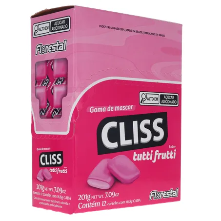 Goma de Mascar Cliss Tutti Frutti Caixa 201gr 360-14