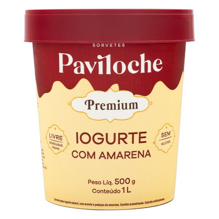 SORVETE IOGURTE COM AMARENA PAVILOCHE PREMIUM