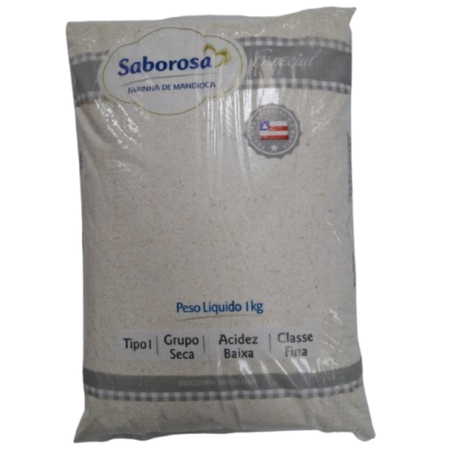 FARINHA DE MANDIOCA BRANCA SABOROSA 1KG
