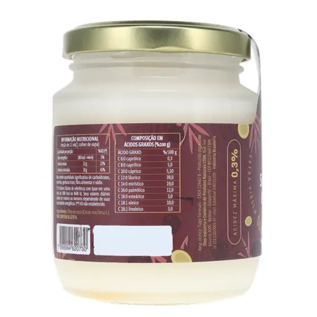 Óleo de Coco Santo Óleo Extra Virgem  Pote de Vidro 200ml 360-3