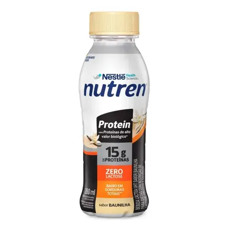 Bebida Láctea Nestlé Nutren Protein Baunilha Zero Lactose Garrafa 260ml