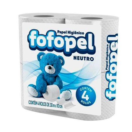 Papel Higiênico Fofopel Folha Simples Neutro 30m Com 4 Rolos 