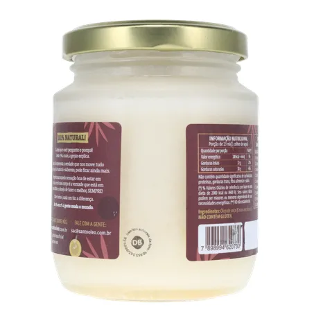 Óleo de Coco Santo Óleo Extra Virgem  Pote de Vidro 200ml 360-18