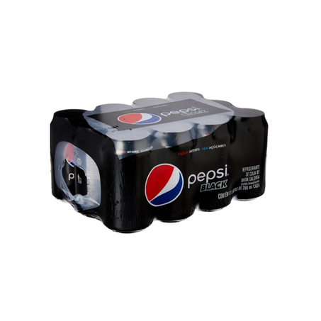 Pack refrigerante pepsi black cx12 un 350ml