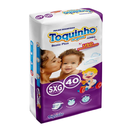 Fralda toquinho de gente jumbo tamanho sxg 40un