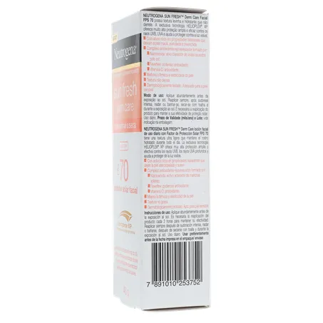 PROTETOR SOLAR FACIAL NEUTROGENA SUN FRESH DERM CARE SEM COR FPS 70 40G 360-7
