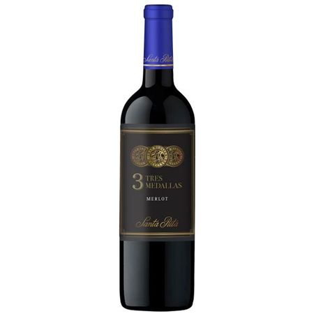 Vinho tres medallas merlot 2017