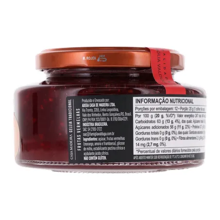 Geléia Casa Madeira Tradicional Frutas Vermelhas 240g 360-14