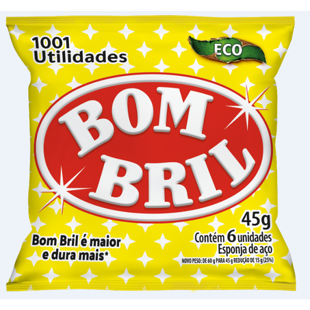 Esponja Ecológica de Aço Bombril 45G 6 Unidades