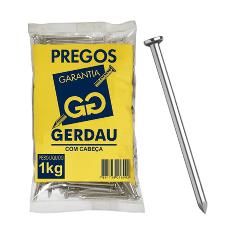 Prego 18x27 2.1/2x10 c/cabeça dupla 1kg gerdau