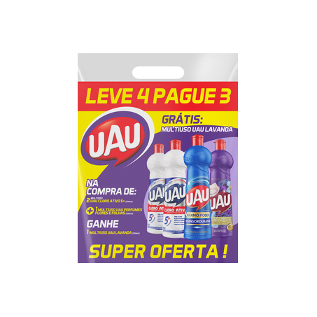 Cj.limpador Uau Cloro+m.uso 500ml L4 P3