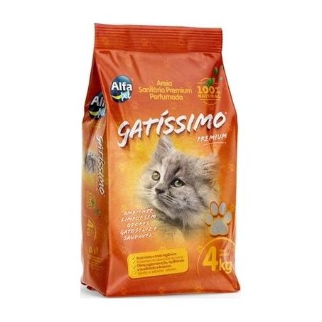 Areia Higiênica Gatíssimo para Gatos Perfumada 4Kg