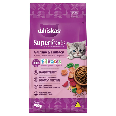 Ração Whiskas 900g - Super Foods