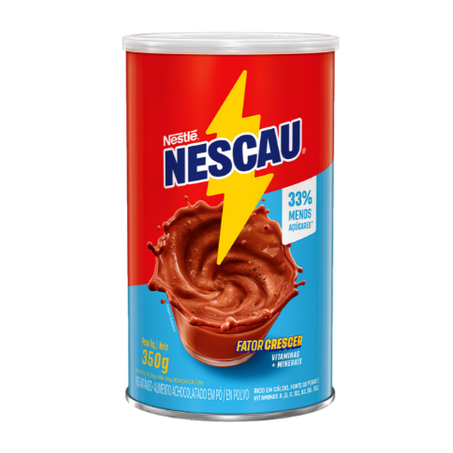 Achocolatado Em Pó Nestlé Nescau Menos Açúcar Lata 350g 
 