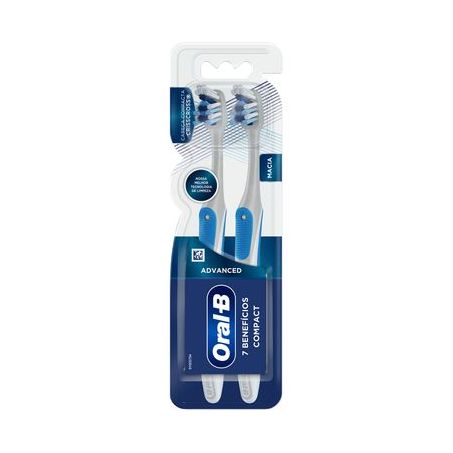 Escova Dental Macia Advanced Oral-b 7 Benefícios Compact 2 Unidades