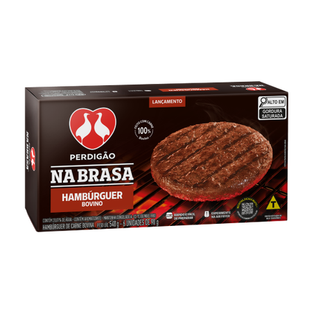 Hamburguer Bovino Perdigão Na Brasa 450g
