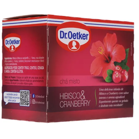 Chá Misto Dr Oetker Hibisco e Cranberry Caixa com 10un - 10gr 360-32