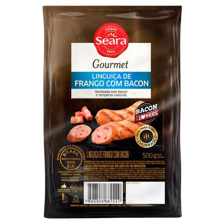 LINGUICA SEARA GURMET FRANGO BACON 500G