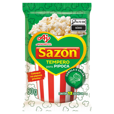 Tempero Sazón 60g - Pipoca - Cebola e Salsa