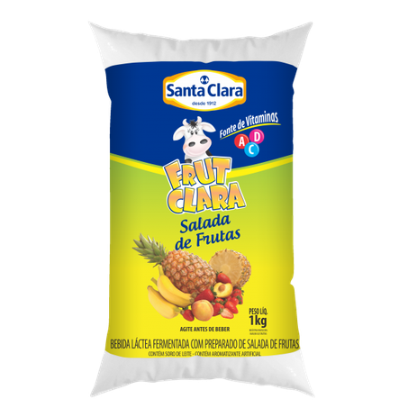 Bebida láctea frut clara salada de fruta saco 1l