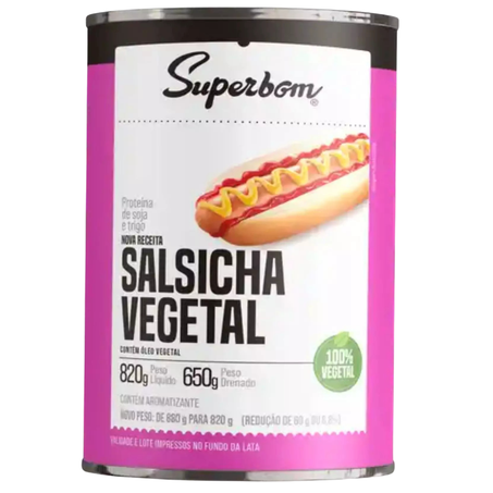 SALSICHA VEGETAL 820G  - SUPERBOM