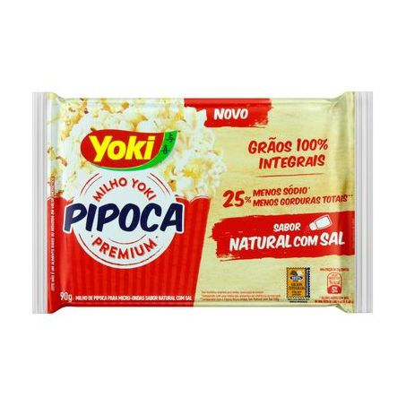 Milho de Pipoca para Micro-ondas Yoki 90g - Premium - Natural - Com Sal