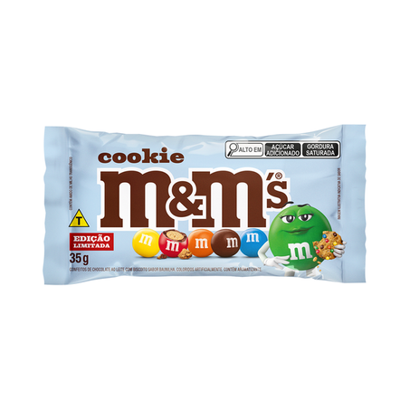 Confeito m&ms chocolate ao leite com cookie 35g