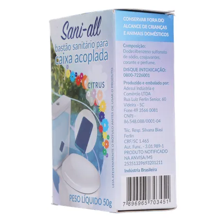 Bastão sanitário sani all citrus caixa acoplada 50g 360-6