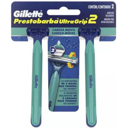 Aparelho barbear gillette prestobarba 2 ultragrip cabeça movel ct 2un